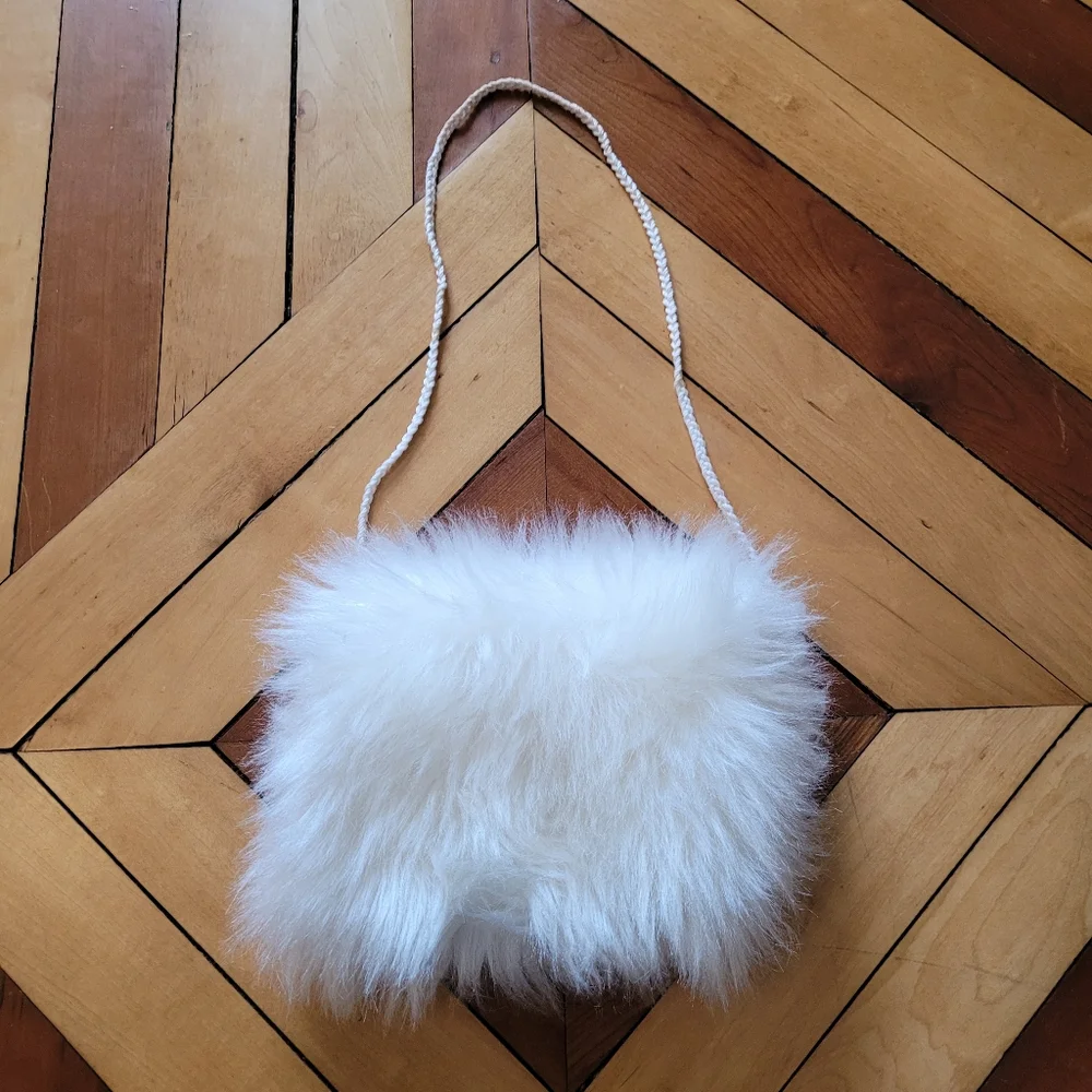 Vintage child's furry muff hand warmer